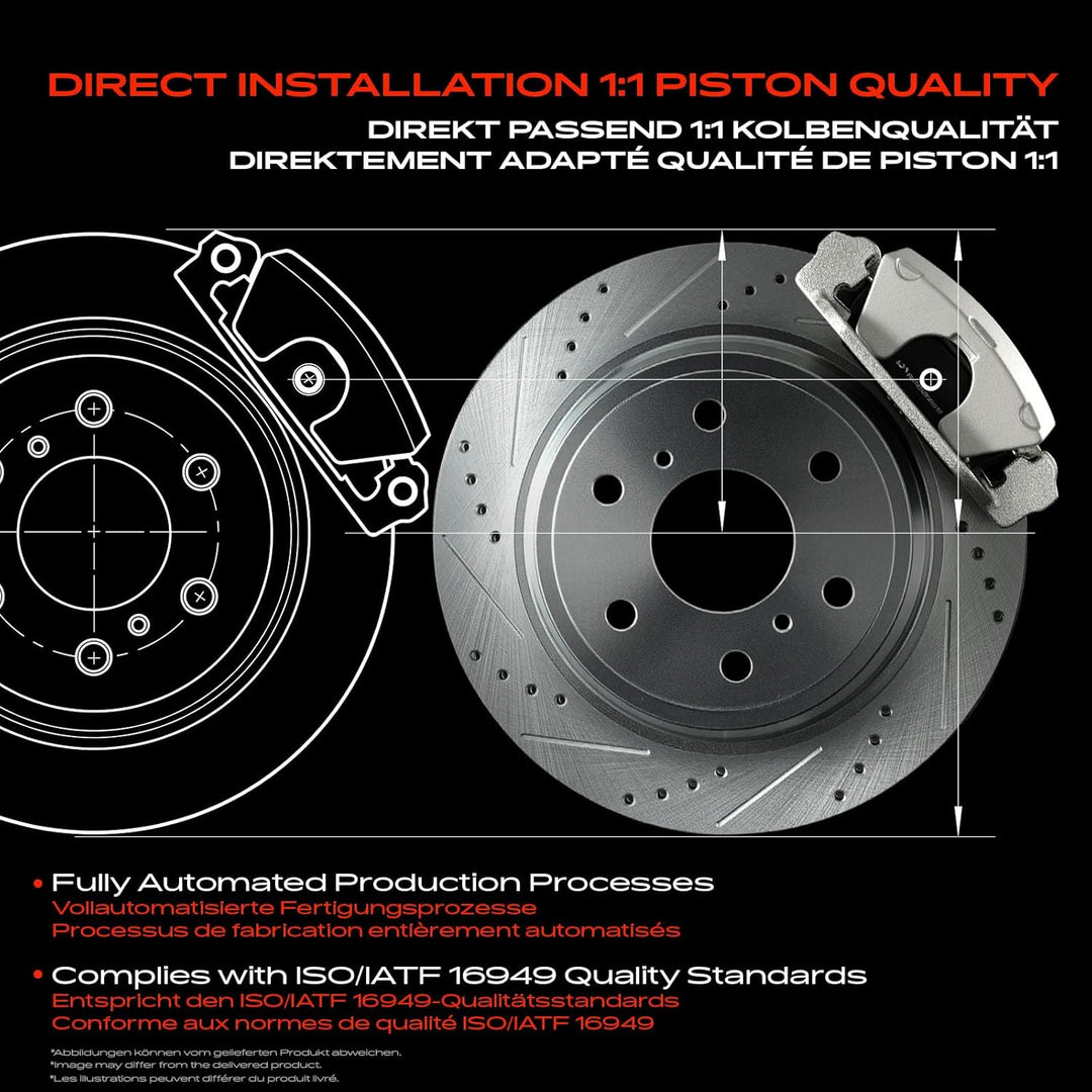 Frankberg 2x Bremssattel Bremszange Hinterachse Kompatibel mit 3er Cabriolet E46 M3 3.2 3.3L 2001-20
