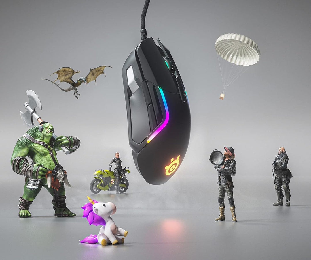 SteelSeries Rival 5 - Gaming-Maus - TrueMove Air Optische Sensor mit 18CPI - 9 programmierbare Taste