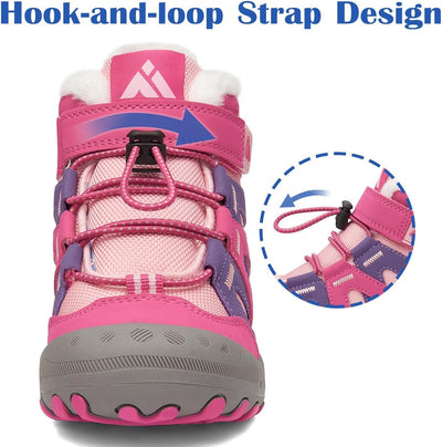 Mishansha Kinder Outdoor Winterschuhe Warm Gefüttert Winterstiefel, Gr.24-38 35 EU Fuchsia Pink, 35