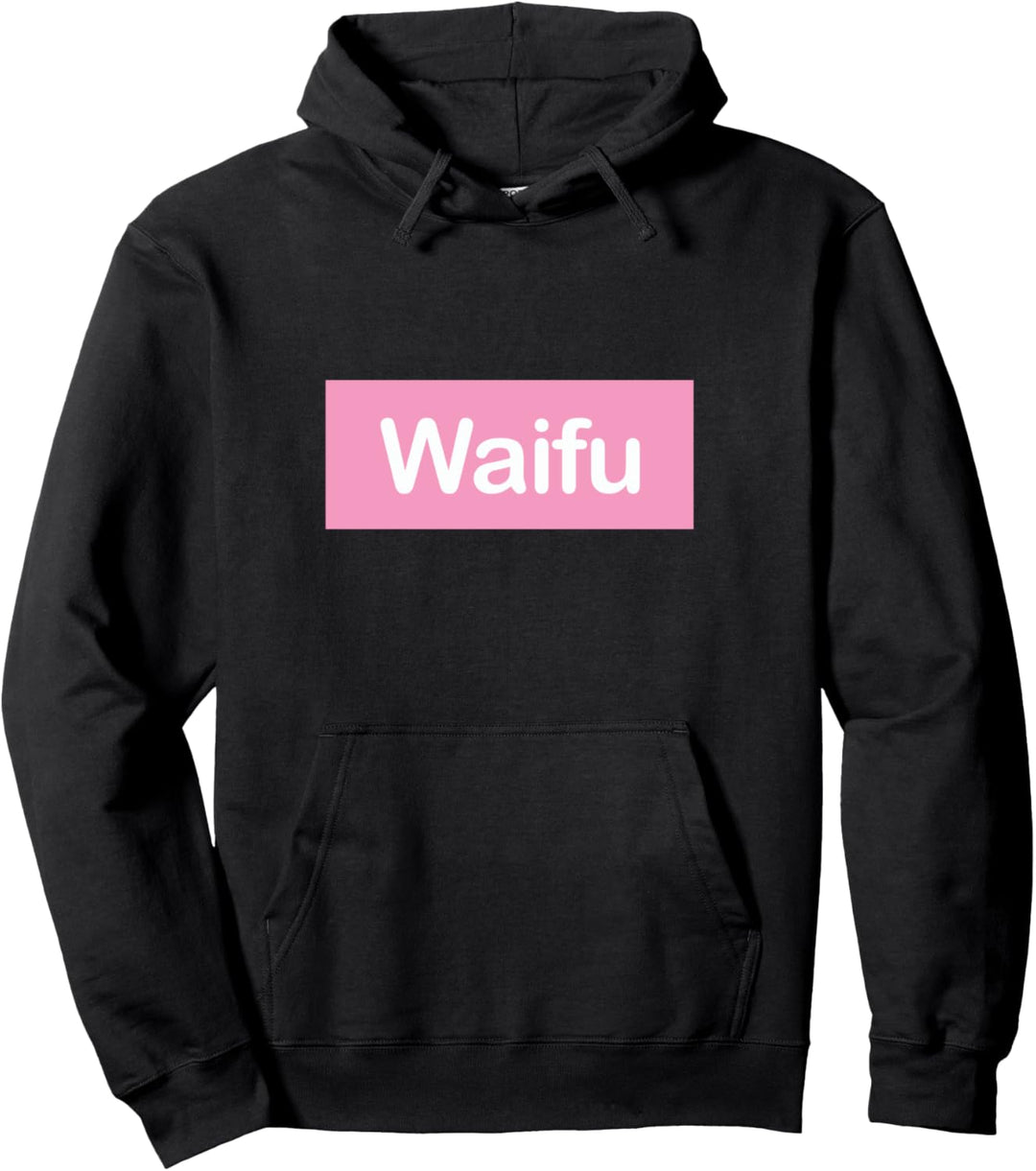 Waifu Pink Banner, Hentai Anime Fan Art Pullover Hoodie
