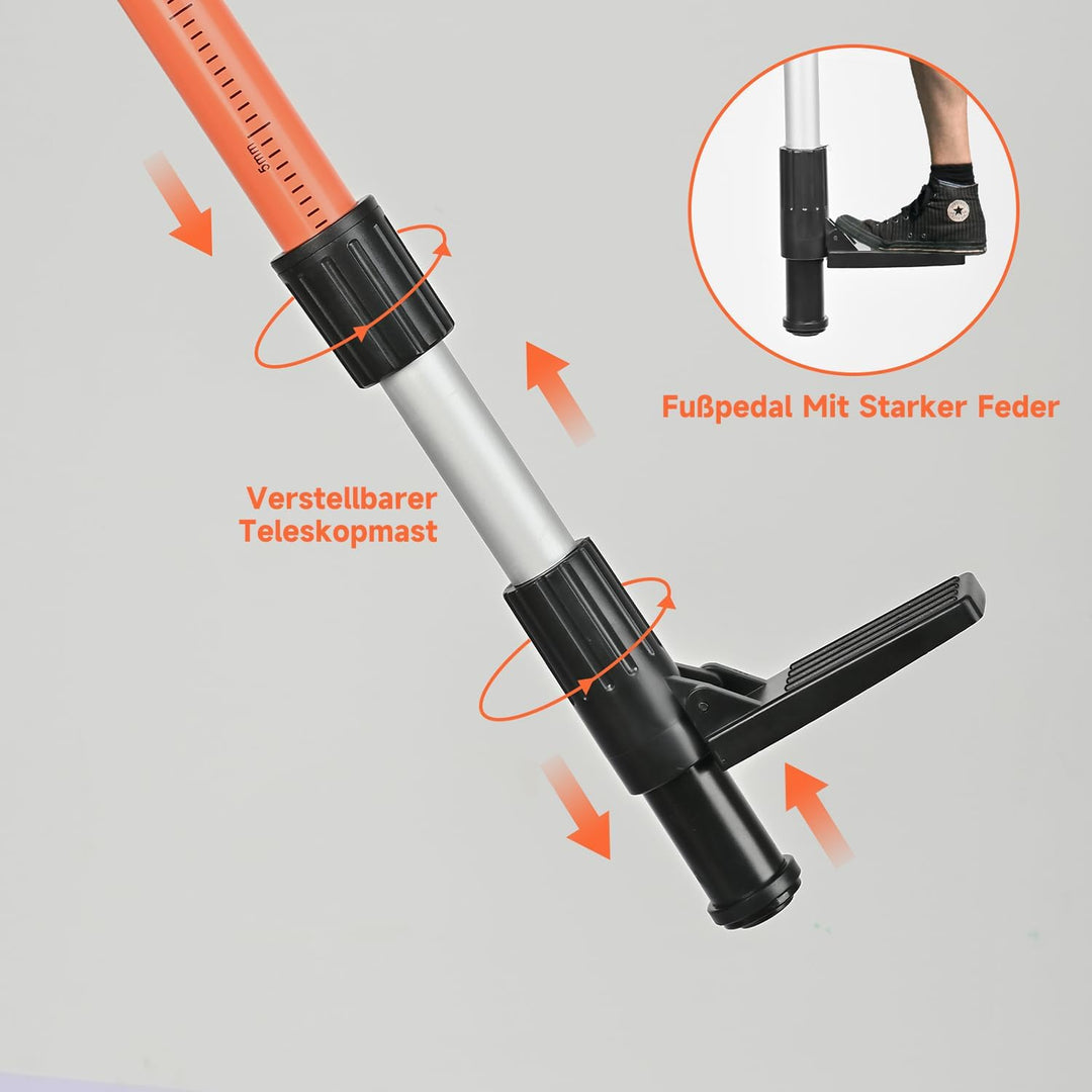 Laser Teleskopstange, DOVOH 3,7m/12ft Einstellbar für Kreuzlinienlaser, Laser Stativ mit 1/4"-20 Aus
