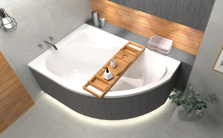 ECOLAM® Badewanne Wanne Eckwanne Eckbadewanne Acryl weiss Wela 170x100 cm LINKS + universelle Styrop
