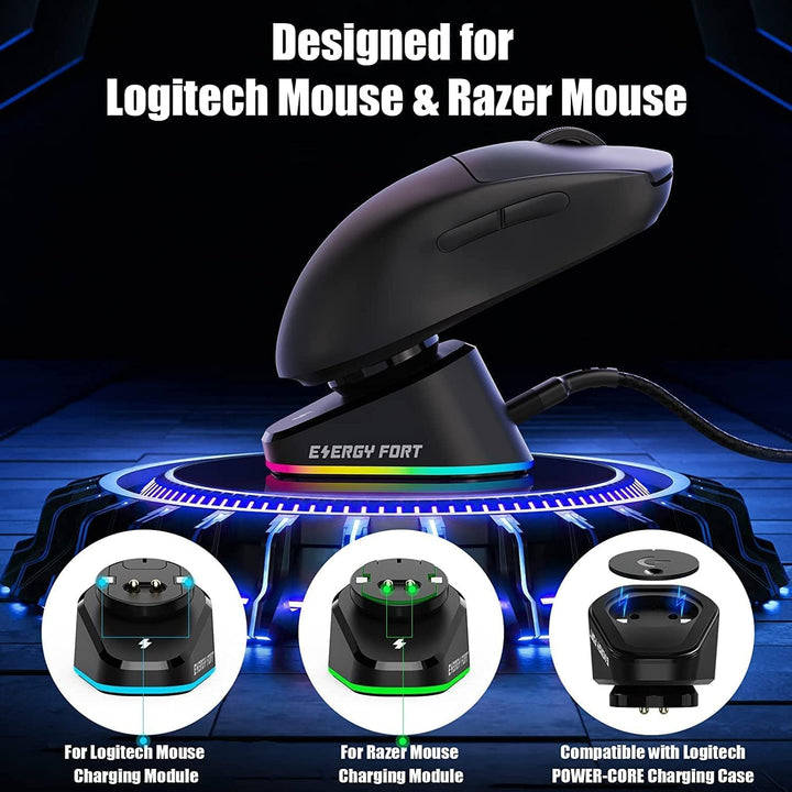 Ladestation für Logitech Mouse G PRO X Superlight, G502/G502X/G502X Plus Lightspeed, G703, G903, G P