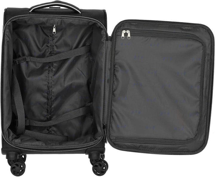 D&N Travel Line 9204-4-Rollen-Kabinentrolley S 55 cm schwarz, Schwarz