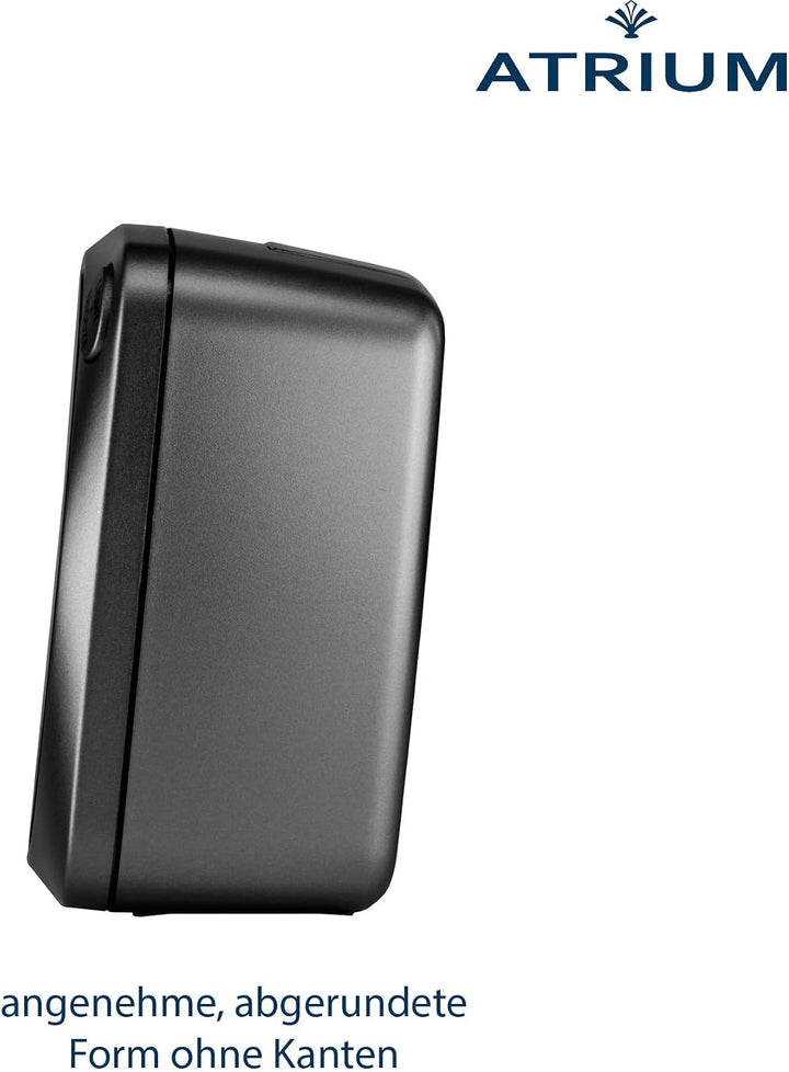 Atrium Funkwecker Analog Quarz ohne Ticken grosse Zahlen sehr deutlich mit Licht und Snooze schwarz
