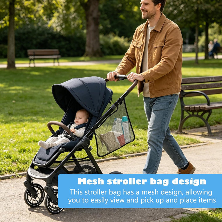 2 Stück Kinderwagen Seitentasche Organizer 40x38x38x26 cm Aufbewahrungstasche mit verstellbaren Riem