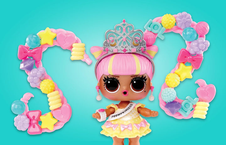 L.O.L. Surprise! Hair Beads Salon Spielset - Mit 1 Puppe und 100 Perlen sowie Haargummis, Spiegel un