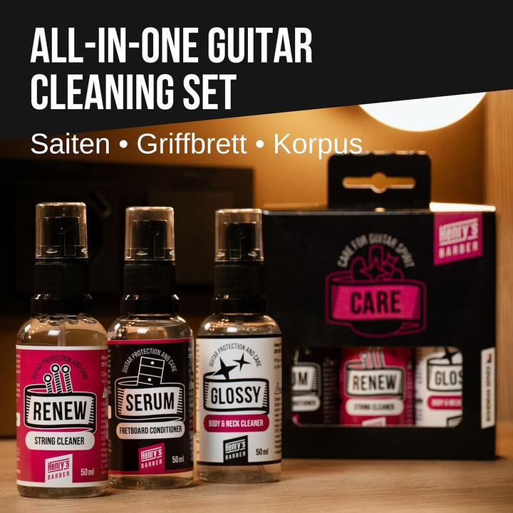 Henry`s Guitar Cleaning Set All-In-One - Gitarrenpflege Set Gitarren Reinigungsset - Gitarren Und Sa