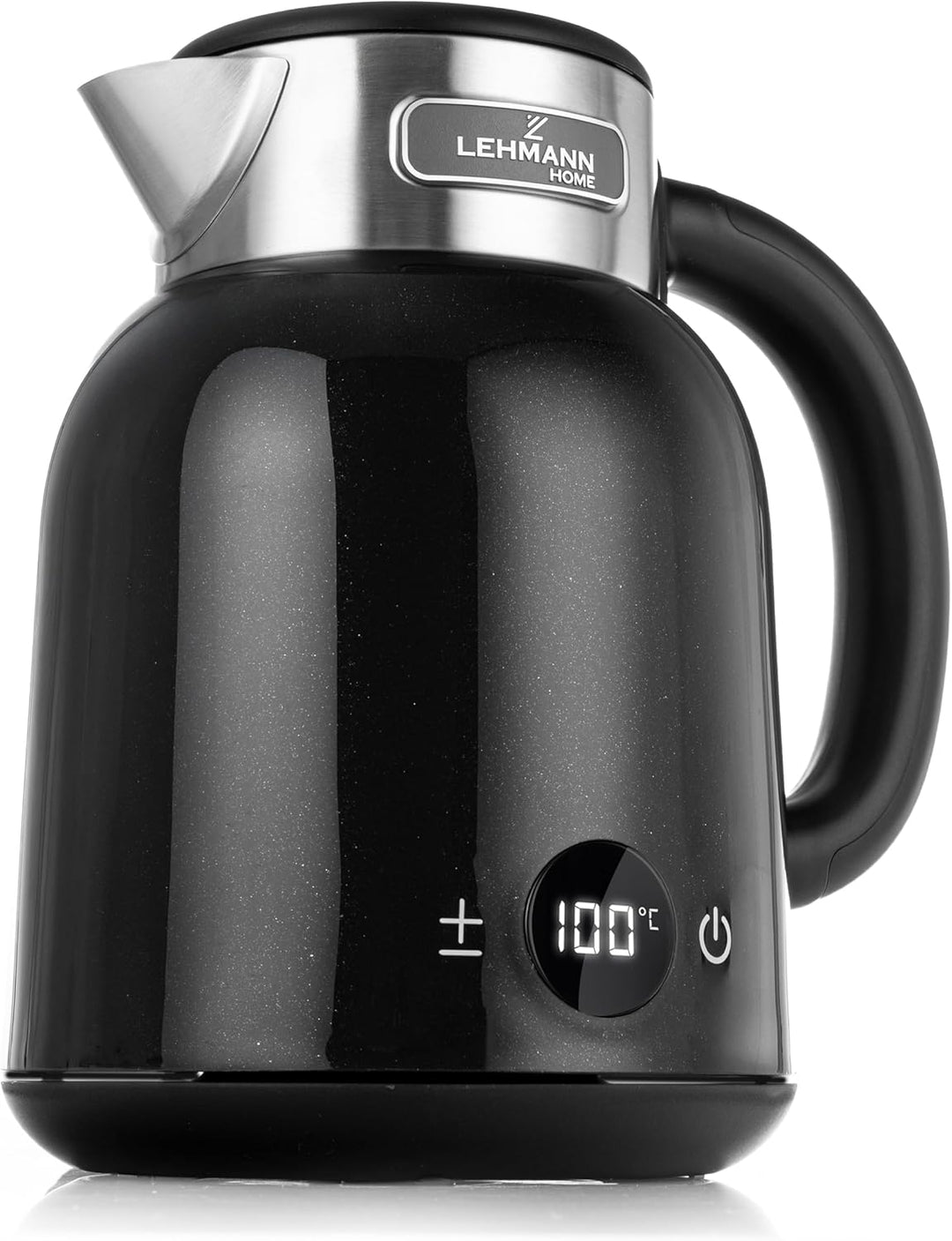 LEHMANN Wasserkocher 1,5L mit Temperatureinstellung 40-100°C, Warmhaltefunktion, LED-Display, Doppel