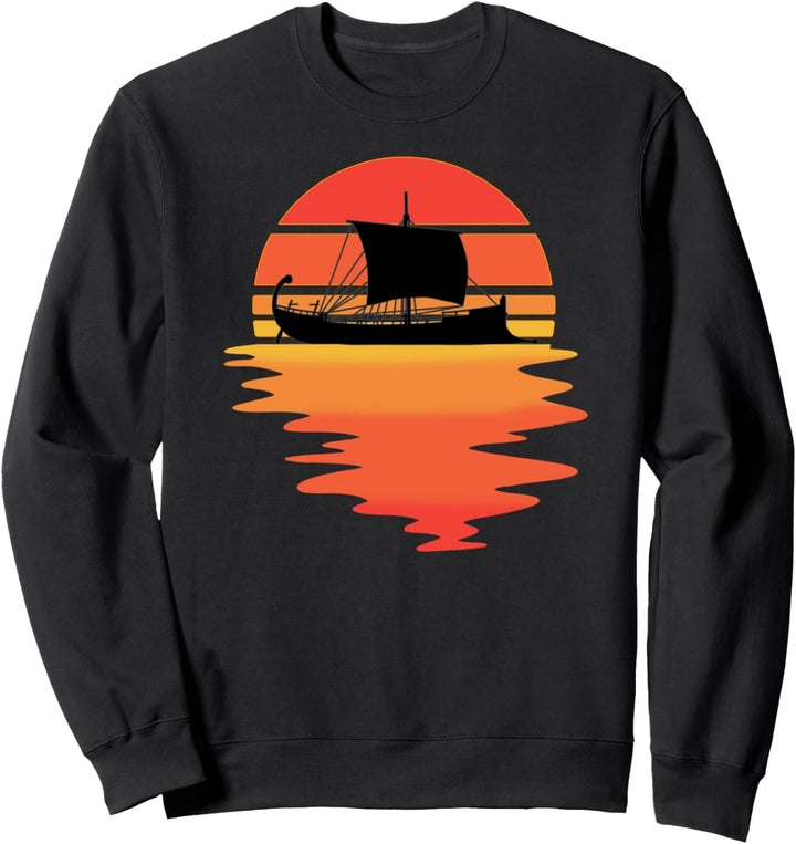 Retro Old Ship - Cool Water Sunset Ancient boat Gift Sweatshirt