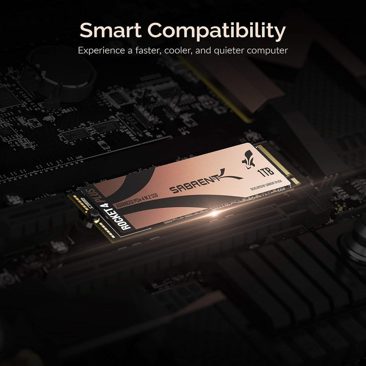 Sabrent M.2 NVMe SSD 1TB Gen 4, Internes Solid State 7000 MB/s Lesen, PCIe 4.0 intern Festplatte Für