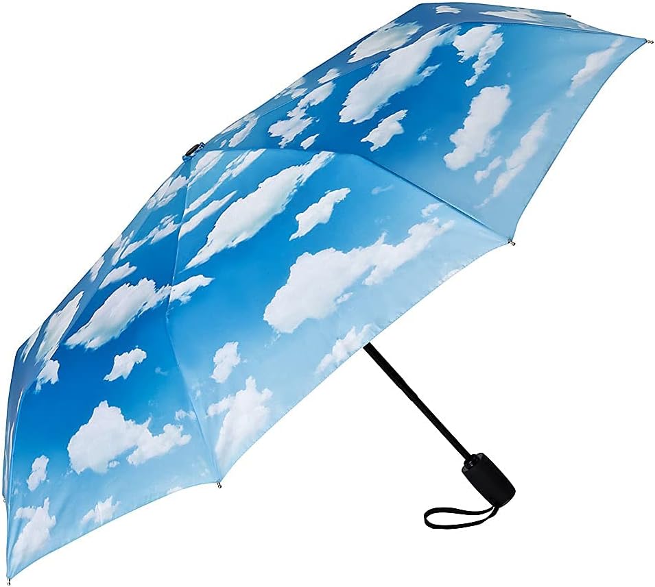 VON LILIENFELD Regenschirm Taschenschirm Wolken Bayrischer Himmel Windfest Auf-Zu-Automatik Stabil L
