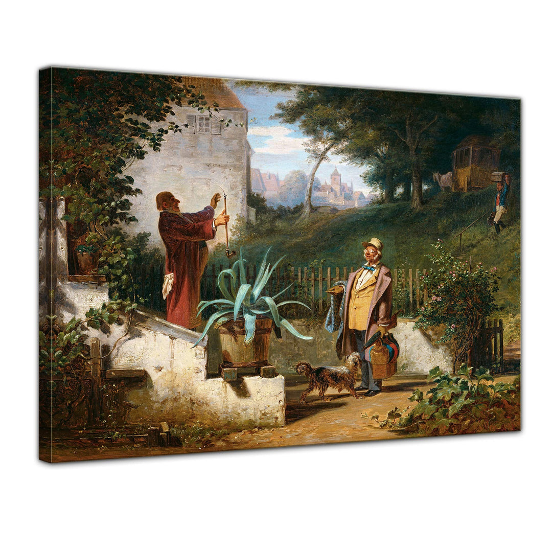 Bilderdepot24 Bild auf Leinwand | Carl Spitzweg Jugendfreunde in 80x60 cm als Wandbild | Wand-deko D