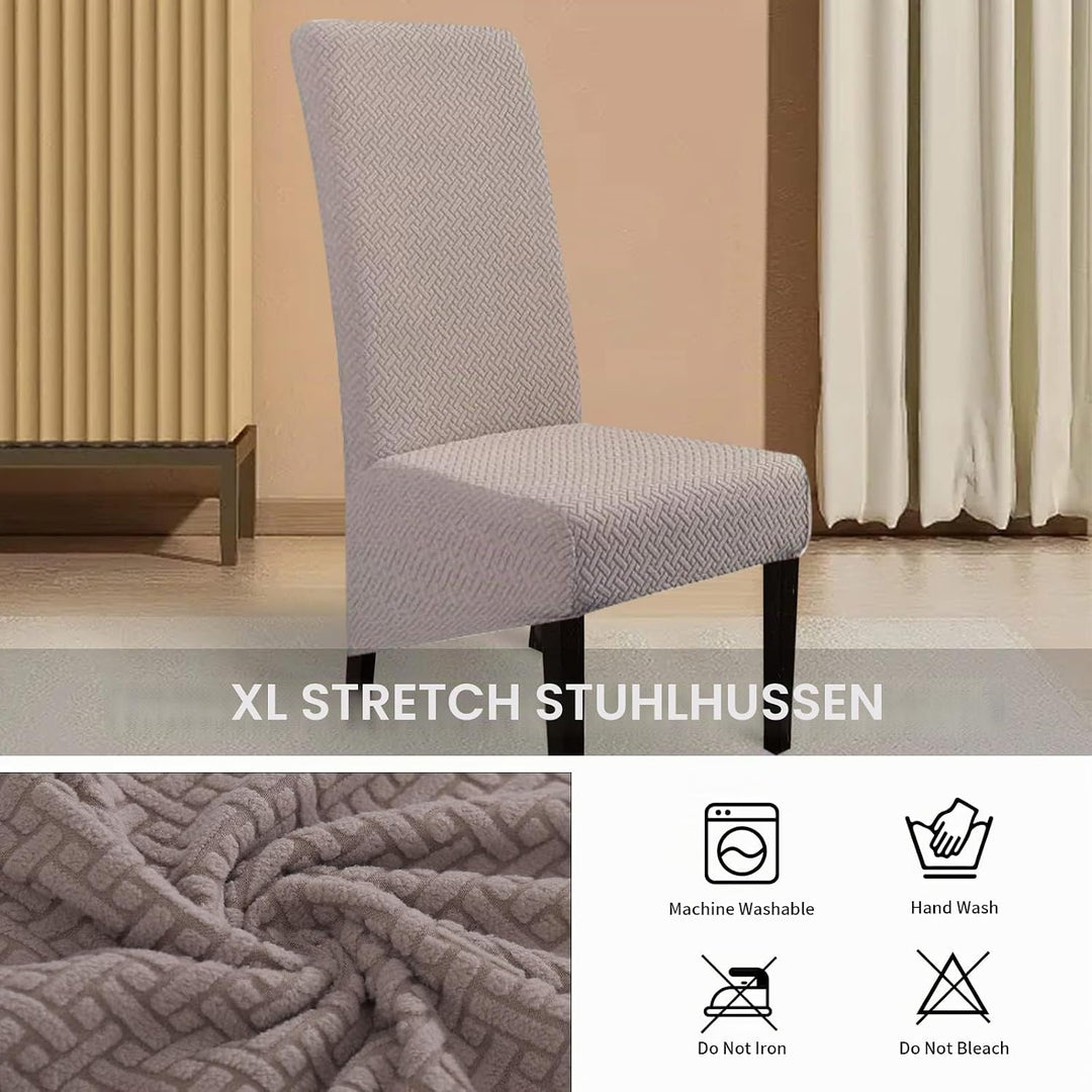 Lydevo Stuhlhussen XL 6er Set Stretch Stuhlhussen Schwingstühle XL für Esszimmerstühle Spandex Unive