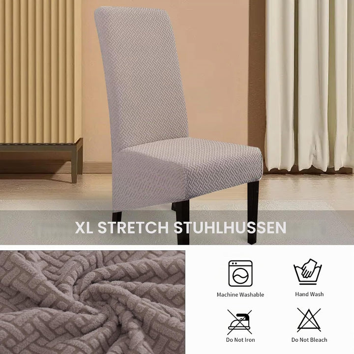 Lydevo Stuhlhussen XL 6er Set Stretch Stuhlhussen Schwingstühle XL für Esszimmerstühle Spandex Unive