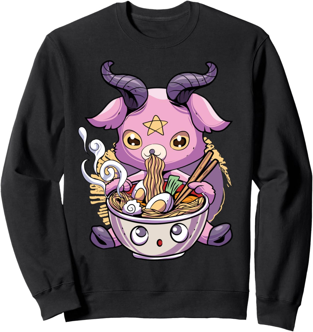 Pastell Goth Baphomet Ramen Nudeln Japan Essen Satanische Sweatshirt