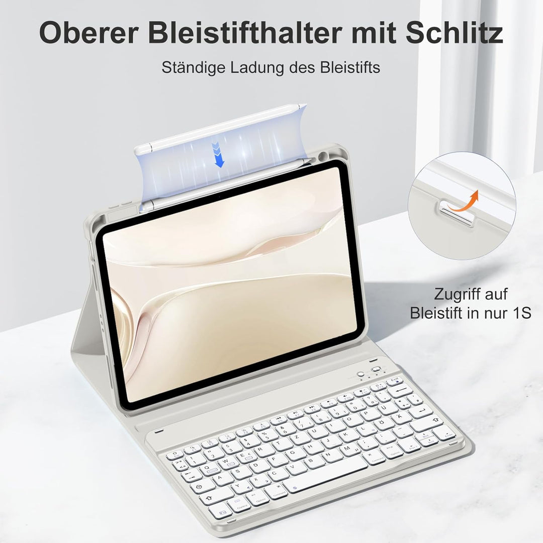 Hülle mit Tastatur für iPad Air 11 Zoll M3 2025 M2 2024/Air 5 Generation 2022 4 Gen 2020 10,9 Zoll,