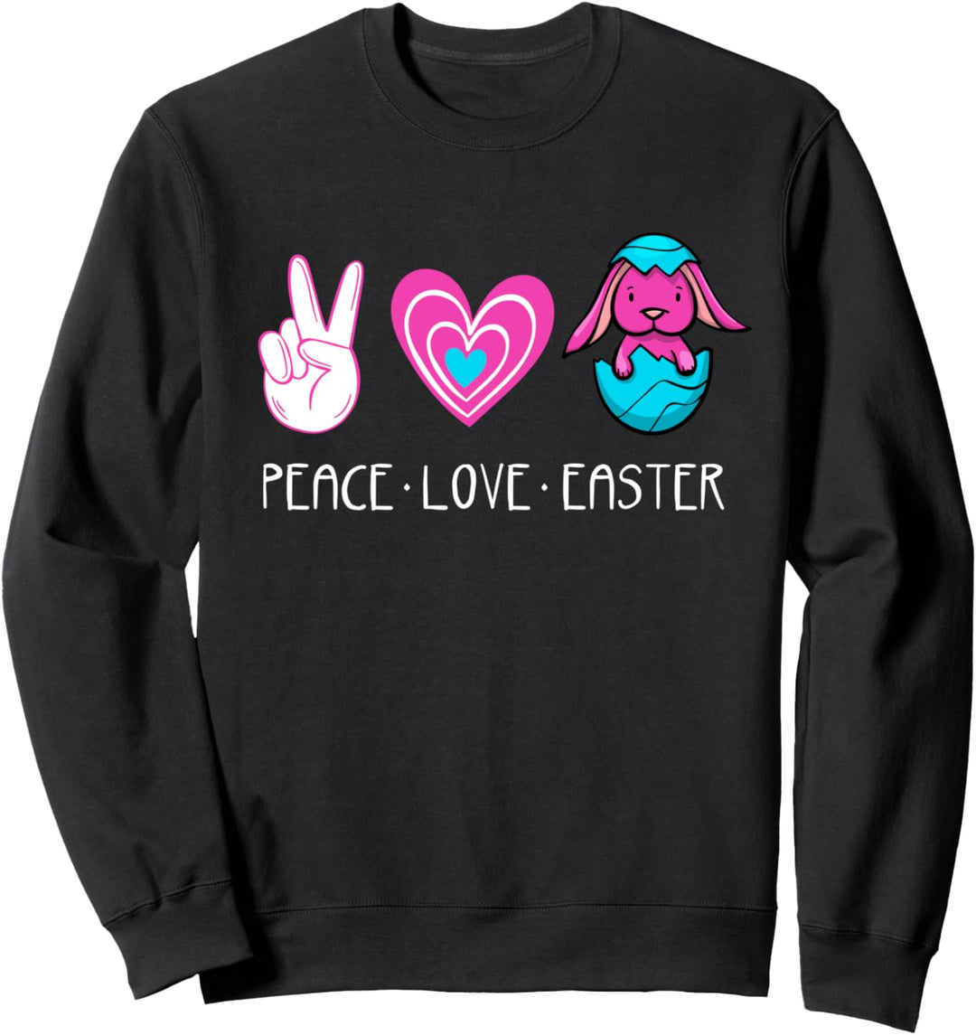 Friedenszeichen Liebe Herz Osterhase Sweatshirt