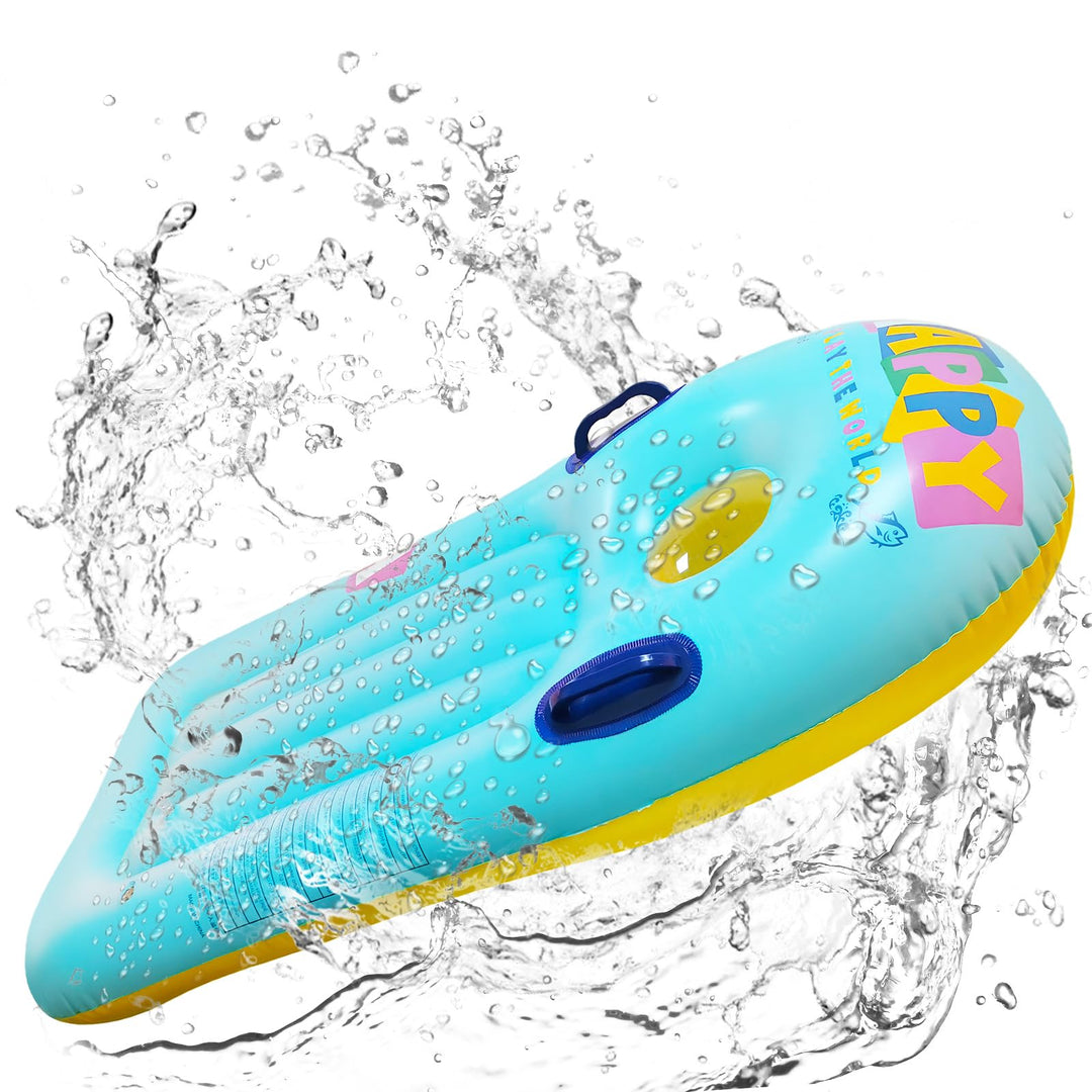 Schwimmbrett Bodyboard Aufblasbar, dellyy 110 x 48cm Surfbrett Bodyboard mit Griffen, Schwimmhilfe A