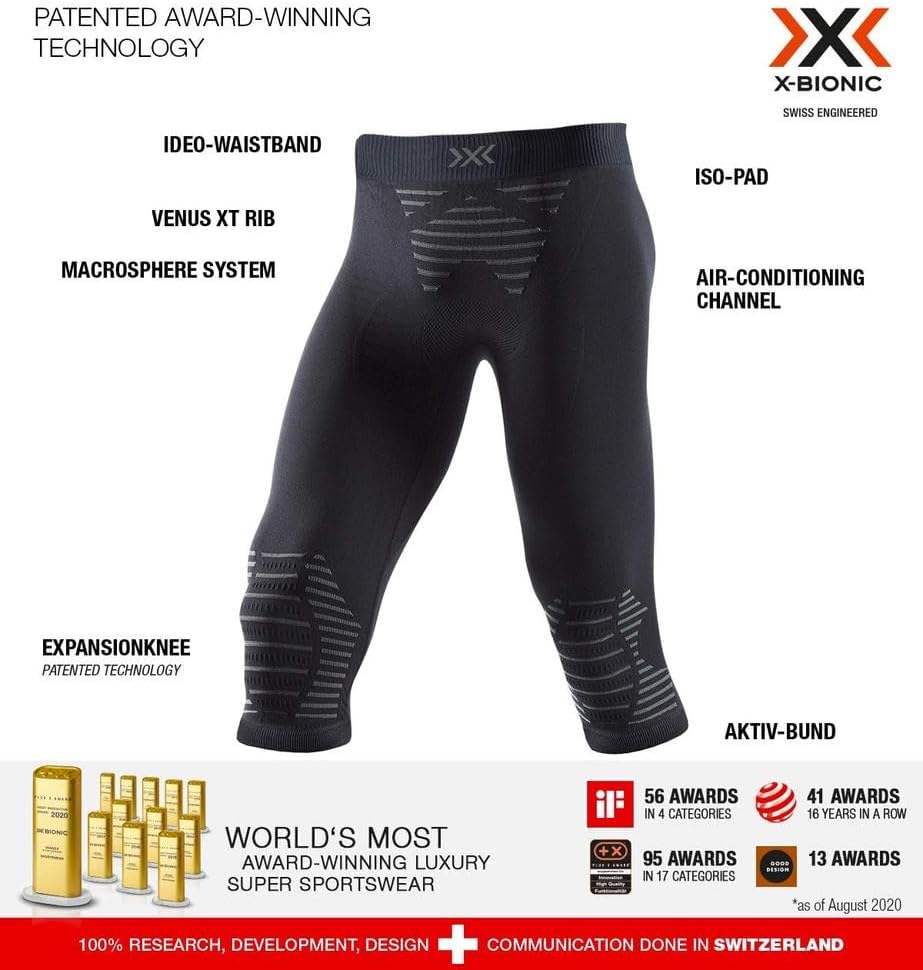 X-Bionic Herren Invent 4.0 Hose S Black/Charcoal, S Black/Charcoal