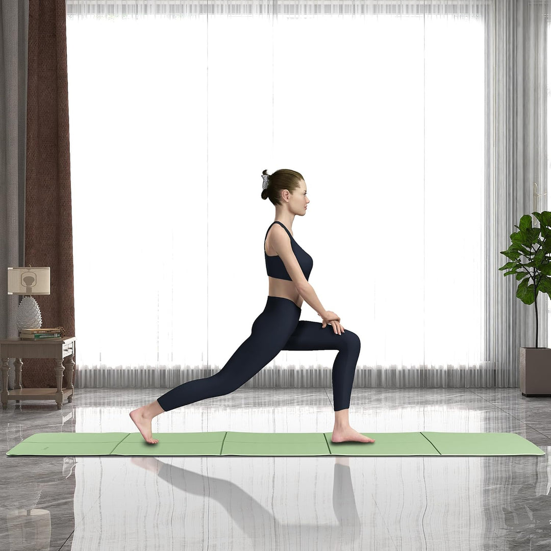 Faltbare Yogamatte für unterwegs, zweifarbige Yogamatte, 6 mm dick, mit Tragetasche, rutschfeste TPE