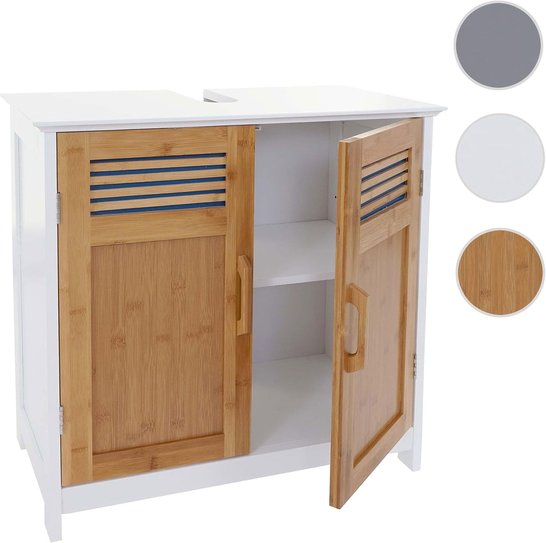 Mendler Waschbeckenunterschrank HWC-A85, Badschrank 60x60x30cm - Bambus, Bambus