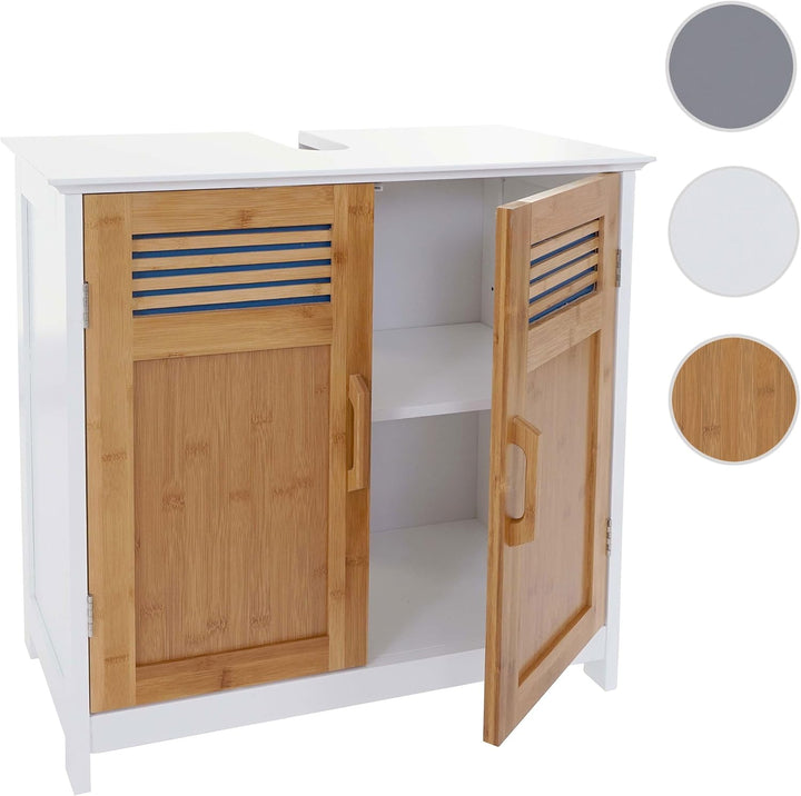 Mendler Waschbeckenunterschrank HWC-A85, Badschrank 60x60x30cm - Bambus, Bambus
