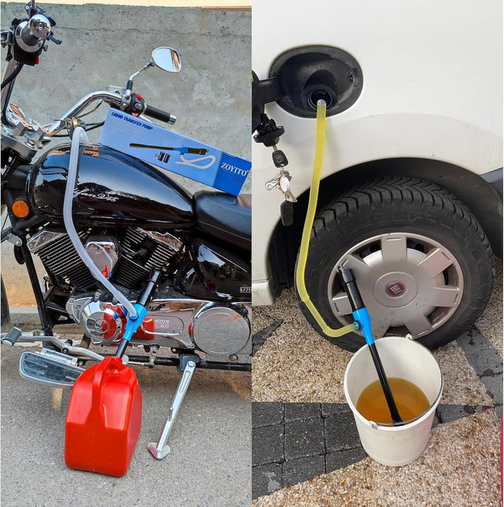 Lquild Transferpumpe, batteriebetriebene tragbare Pumpe für Benzin Diesel Kraftstoff Fluid Öl Kerosi
