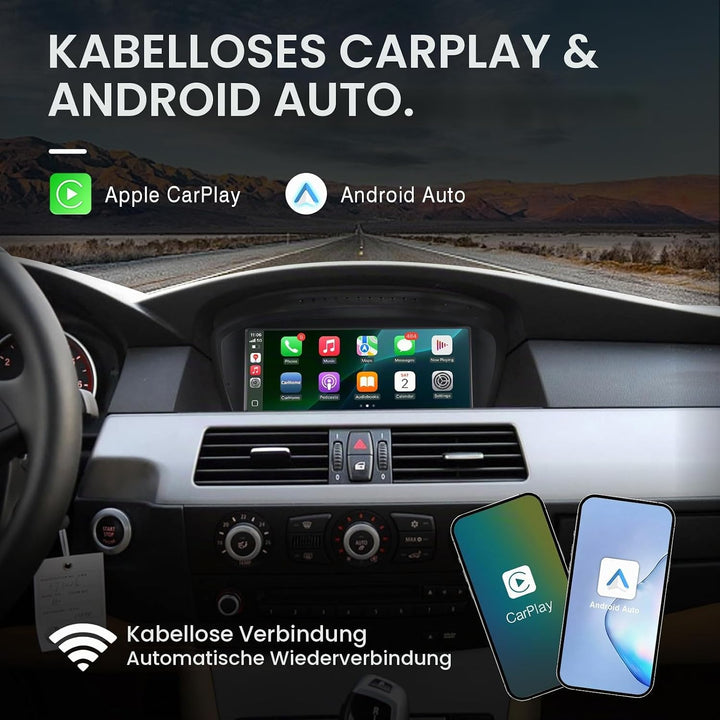 Car Stereo für BMW E60 E90 E92 – CarPlay &amp; Android Auto Touchscreen-Radio-Upgrade für E61/E63/E64/E9