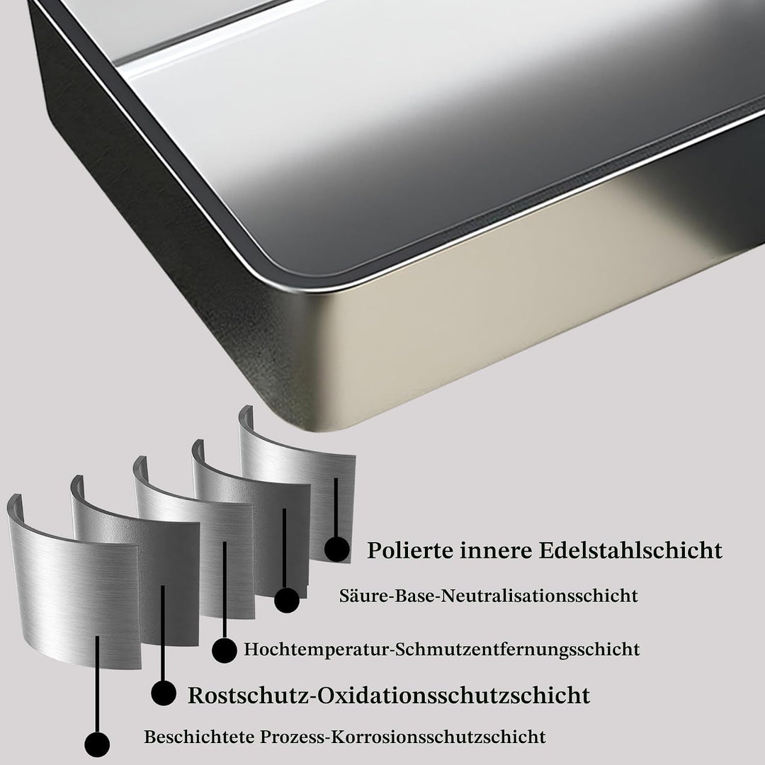 Vealind Katzenklo Edelstahl Gross Katzentoilette 45x35x15cm Katze Metall Katzentoiletten Cat Toilet