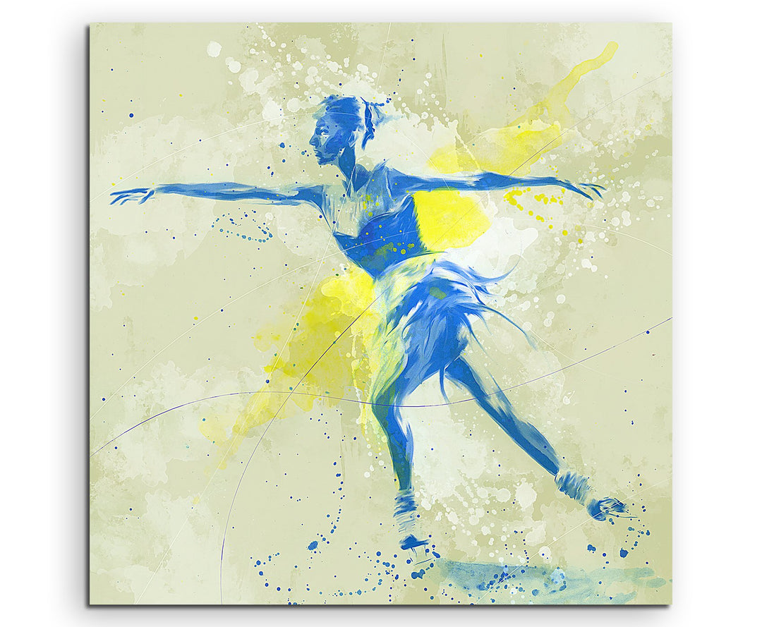 Paul Sinus Art Eiskunstlauf II 60x60cm SPORTBILDER Splash Art Wandbild Aquarell Art