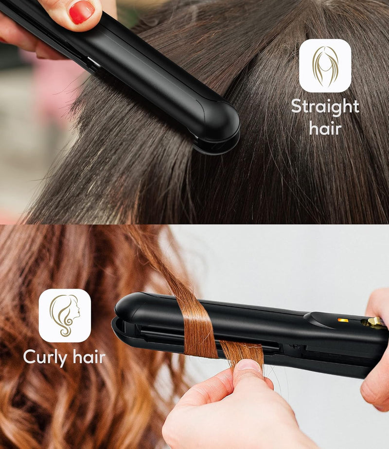 Terviiix Mini-Glätteisen für unterwegs, kleiner Haarglätter für kurzes Haar/Pony, tragbares Keramik-