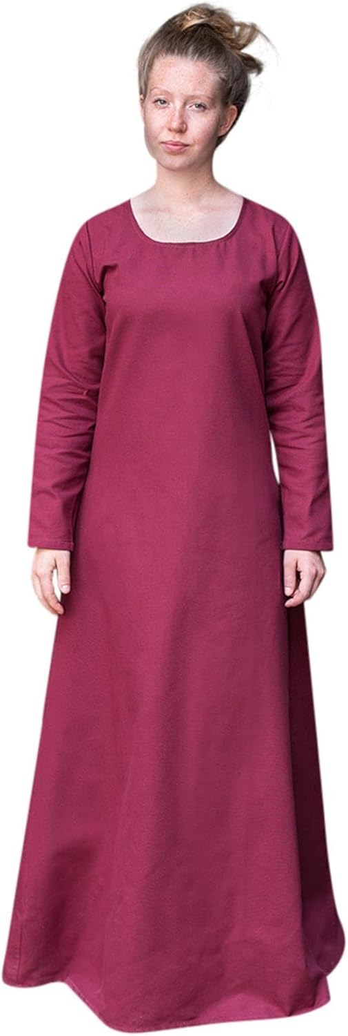 Mittelalter Unter Kleid Freya Kostüm Bordeaux Zubehör Baumwolle - S, S
