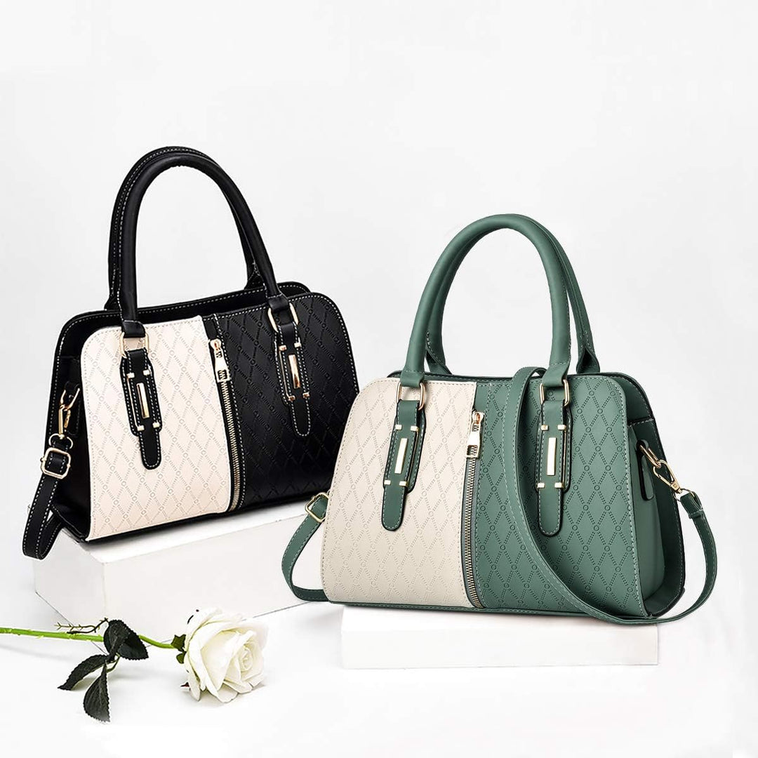 NICOLE & DORIS Schultertasche Damen Mode PU Leder Schick Shopper Handtasche Umhängetasche Tote Handt