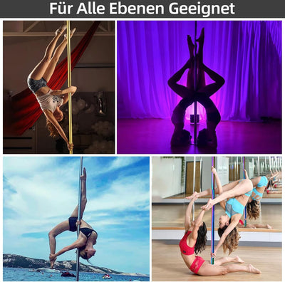 PRIOR FITNESS Pole Dance Tanzstange 45mm von 2,35 bis 2,74 m Höhenverstellbar,2 Modi: drehend/statis