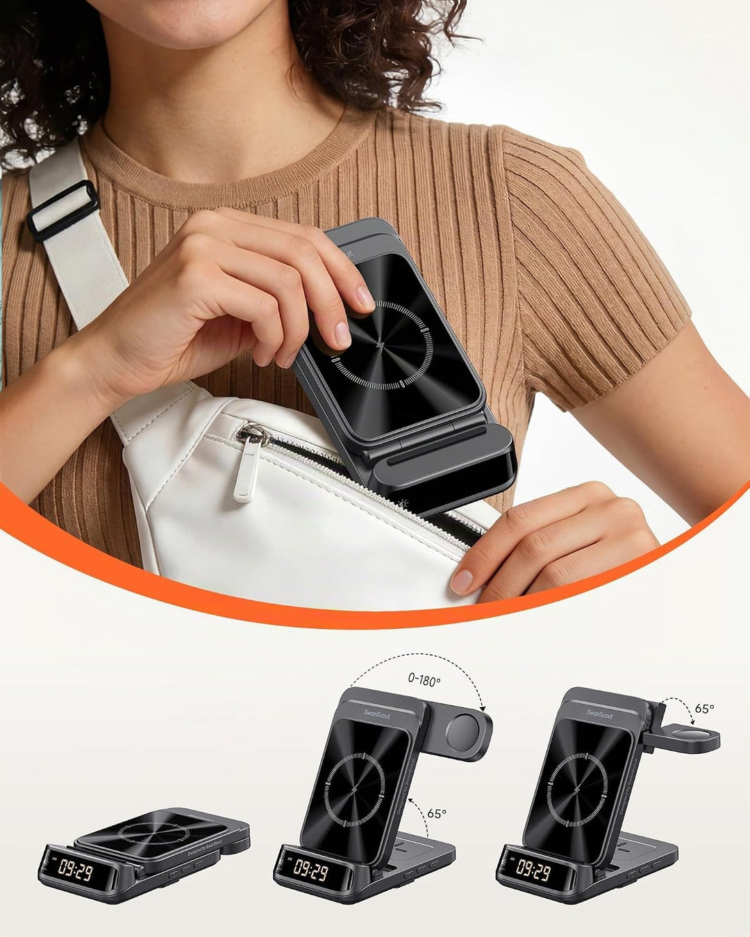 SwanScout Induktive Ladestation, Wireless Charger für Samsung Galaxy S25 Ultra/S25+/S25/S24/S23/S22/