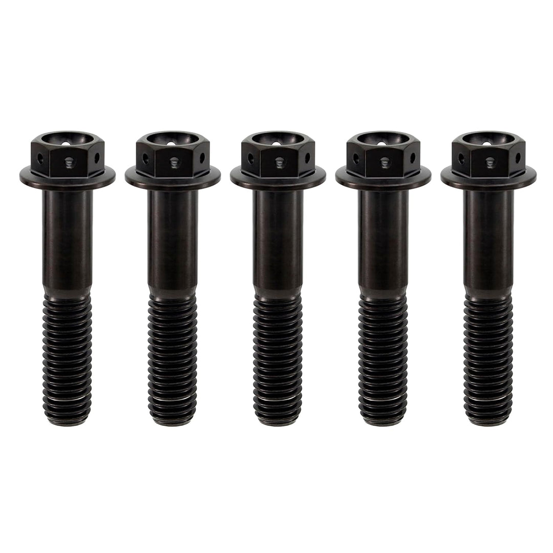 RISON Titanium Bolzen M6x1.0x25mm Titan Flansch Schrauben TC4 Titan Schrauben Sechskantschraube Schw