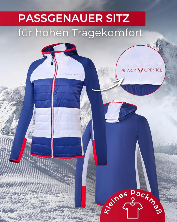 Black Crevice Damen Hybrid Jacke I Elastische Damen-Sportjacke aus 85% Nylon & 15% Spandex I Atmungs