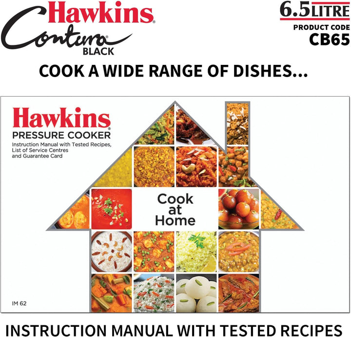 HAWKINS CB65 Schnellkochtopf, Harteloxiertes Aluminium, 6.5 liters, Contura Schwarz 6.5-Liter, 6.5-L