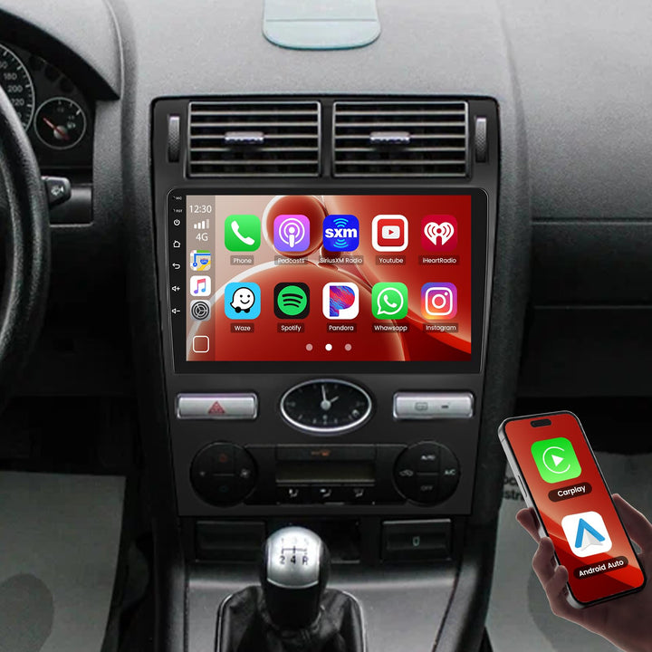 Hikity 2+64G Android Autoradio Für Ford Mondeo 2004-2006 Mit Wireless Carplay Android Auto, 9 Zoll T