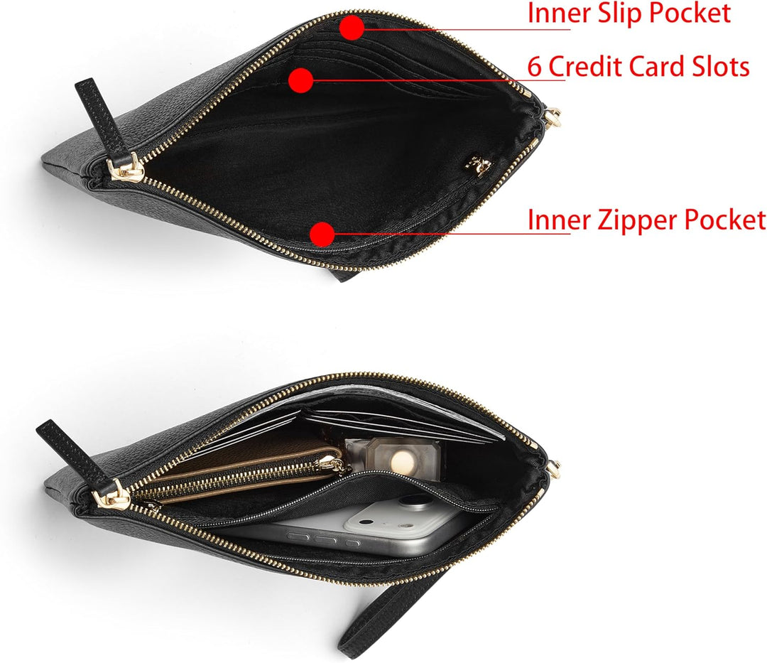 DORIS&JACKY Lammfell Leder Wristlet Clutch Geldbörse Für Frauen Grosse Weiche Designer Geldbörse Mit
