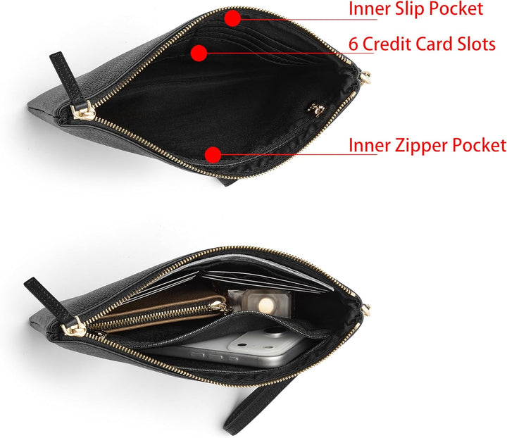 DORIS&JACKY Lammfell Leder Wristlet Clutch Geldbörse Für Frauen Grosse Weiche Designer Geldbörse Mit