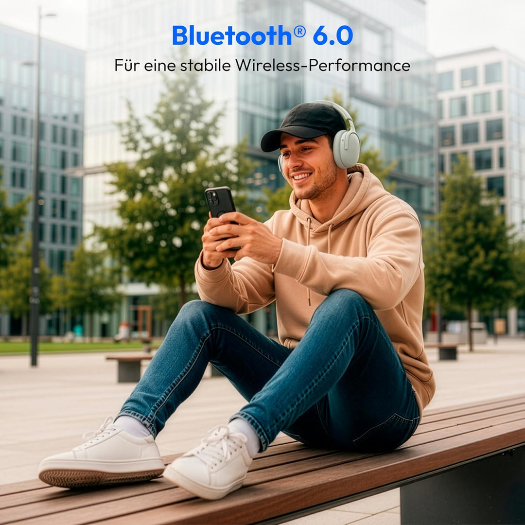MEDION Over Ear Kopfhörer HX-1 Plus (kabellos, Feed Forward Noise Cancelling, Bluetooth 6.0, Wireles