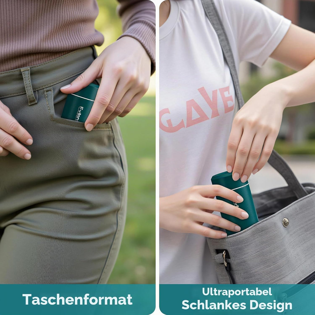 【Upgrade-Version】Exllena Mini Thermosflasche 250ml mit Edelstahl-Deckel, Trinkflasche Klein Doppelwa