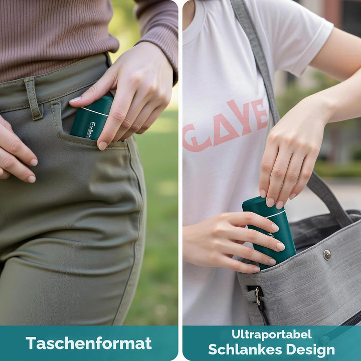 【Upgrade-Version】Exllena Mini Thermosflasche 250ml mit Edelstahl-Deckel, Trinkflasche Klein Doppelwa