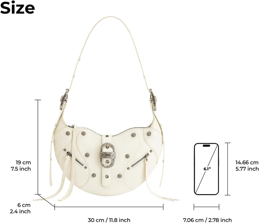 JW PEI Damen Tessa Crushed Umhängetasche Weiss, Weiss