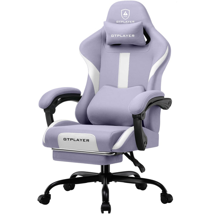 GTPLAYER Gaming Stuhl Bürostuhl Ergonomisch Gaming Sessel mit Kopfstütze und Cloud-Lendenkissen, Gep