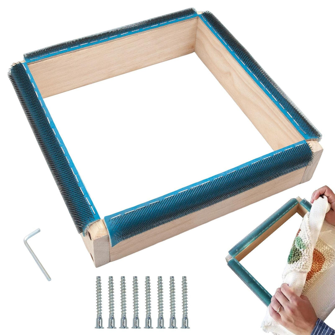 cypreason Quadratische Stickrahmen | Solider quadratischer Kreuzstichrahmen mit Nadel - Punch Needle