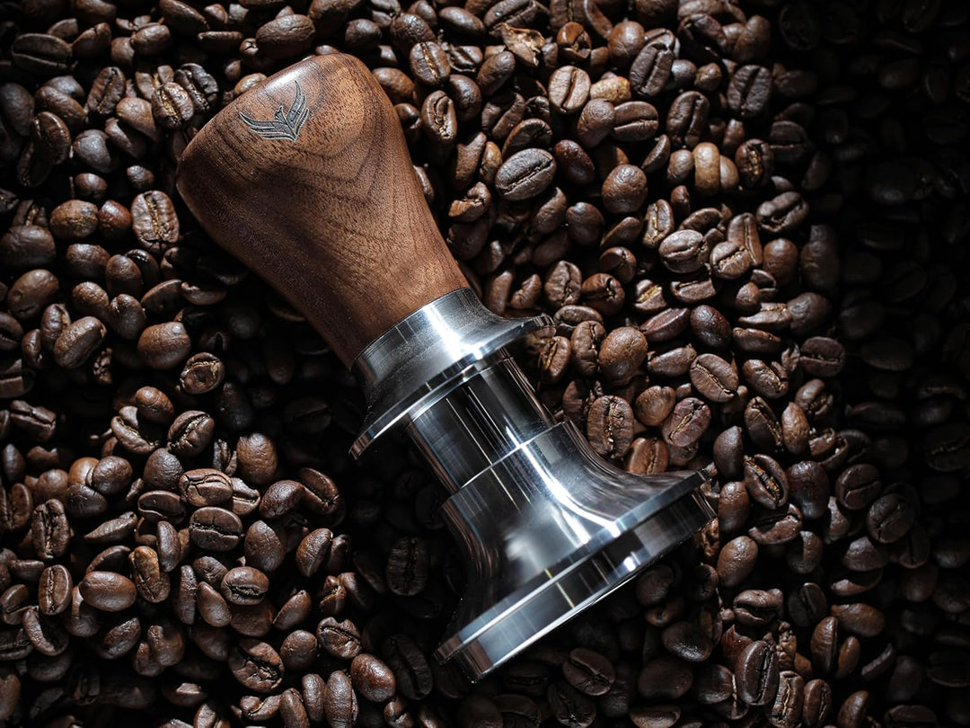 58.5mm Kaffeetamper – Espresso Tamper für 58mm Körbe – maximale Randabdeckung, kalibriert, selbstniv