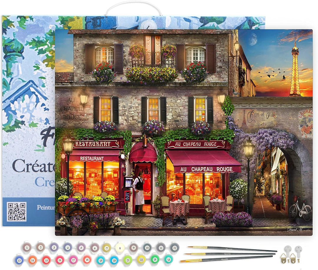 Figured'Art Malen Nach Zahlen Erwachsene Mit Rahmen Au Chapeau Rouge - Paint by Numbers Basteln DIY